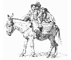 Children on Burro, by Clark Hulings