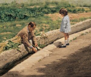 Washing Spring Onions, by Clark Hulings